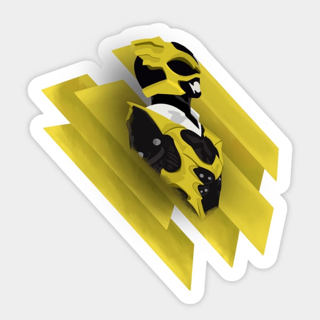 Yellow Psycho Ranger Sticker by Xanderdegreat